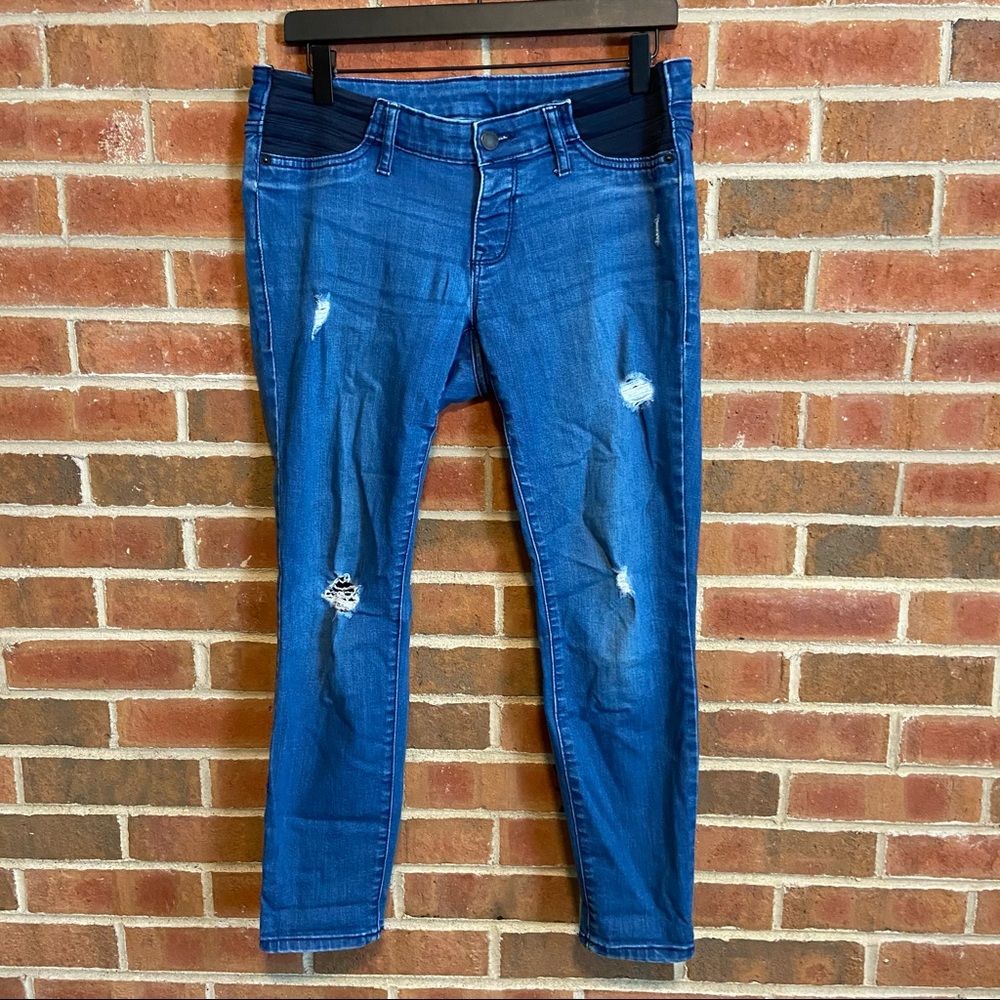 Old Navy Maternity Skinny Jeans Distressed Side Panels